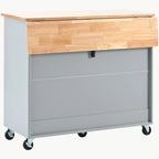 Carrello da cucina con illuminazione a LED su ruote e 2 ante in vetro scanalato
