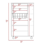Carrello da cucina, un cassetto, due ripiani aperti, quattro ruote - Bianco/Rovere chiaro