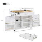Carrello da Cucina con Ripiani Regolabili e Piano in Gomma - N/D