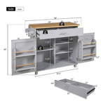 Carrello da Cucina con Ripiani Regolabili e Piano in Gomma - N/D
