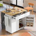 Carrello da Cucina con Ripiani Regolabili e Piano in Gomma - N/D