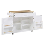 Carrello da Cucina con Ripiani Regolabili e Piano in Gomma - N/D