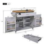 Carrello da cucina moderno da 39,00 W con piano in legno di gomma, vani portaoggetti e portasciugamani