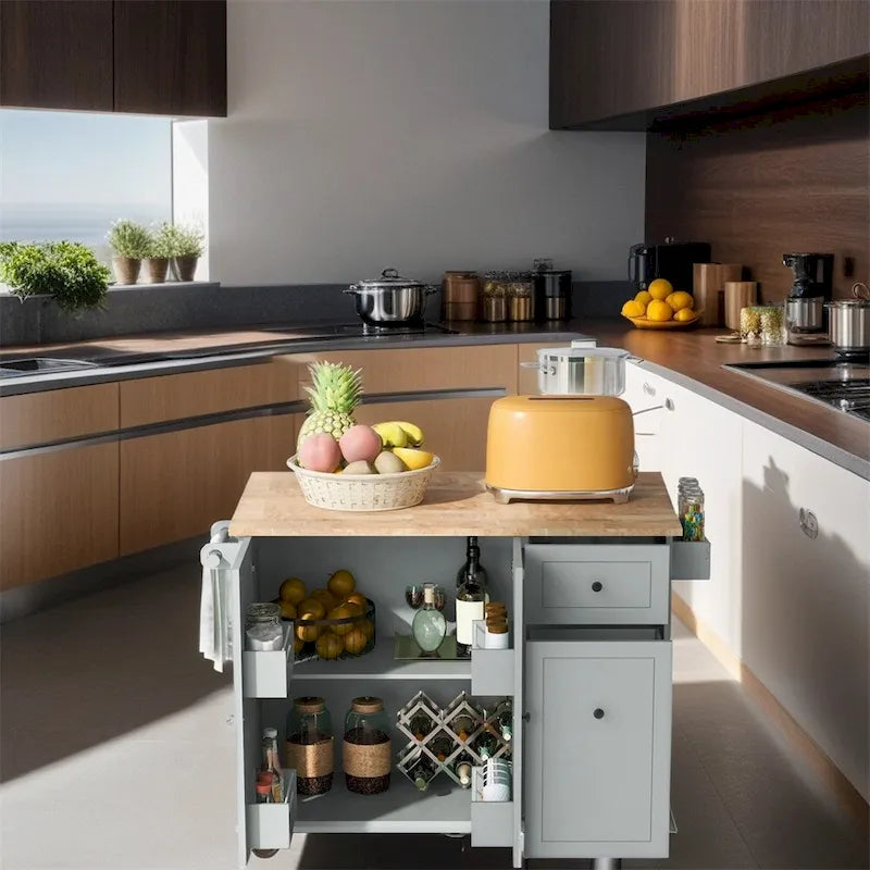 Carrello da cucina con ripiano interno e mobile estraibile