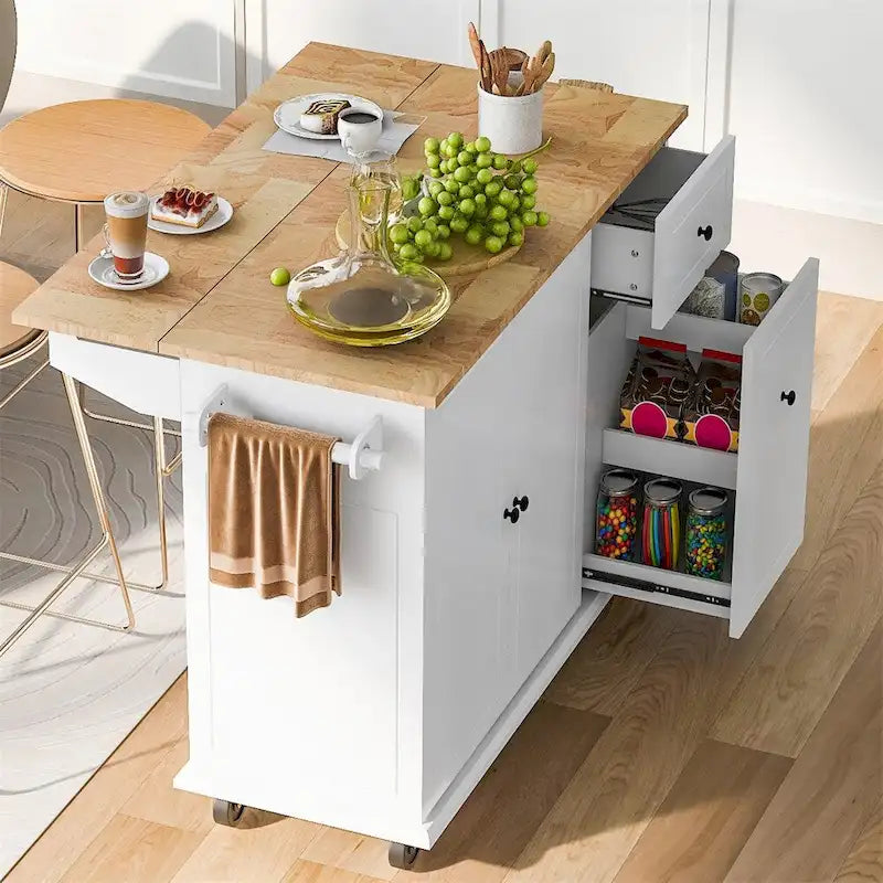 Carrello da cucina con ripiano interno e mobile estraibile