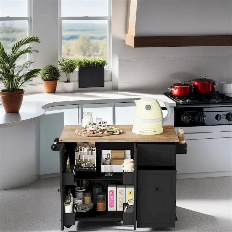 Carrello da cucina con ripiano interno e mobile estraibile