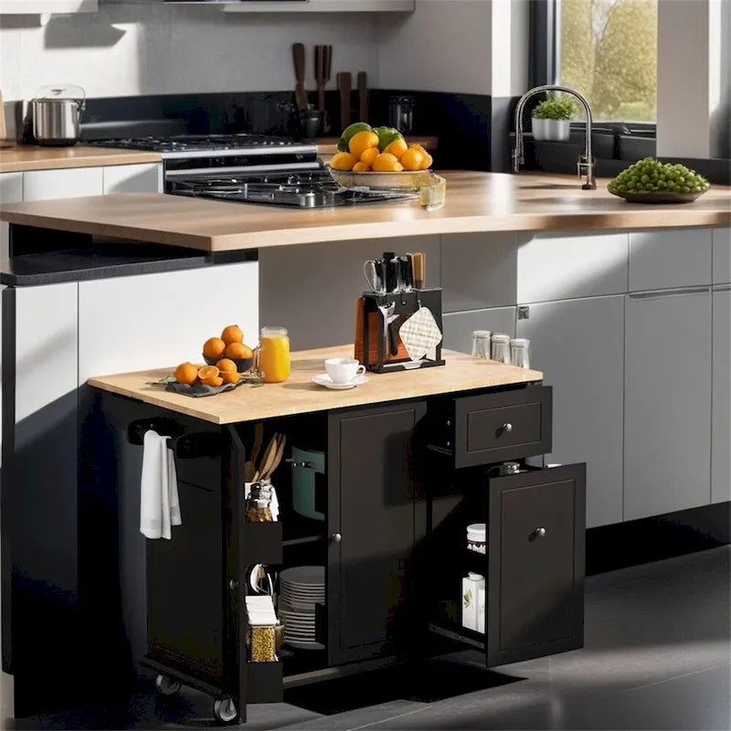 Carrello da cucina con ripiano interno e mobile estraibile