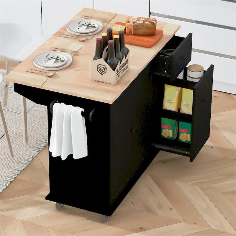 Carrello da cucina con ripiano interno e mobile estraibile