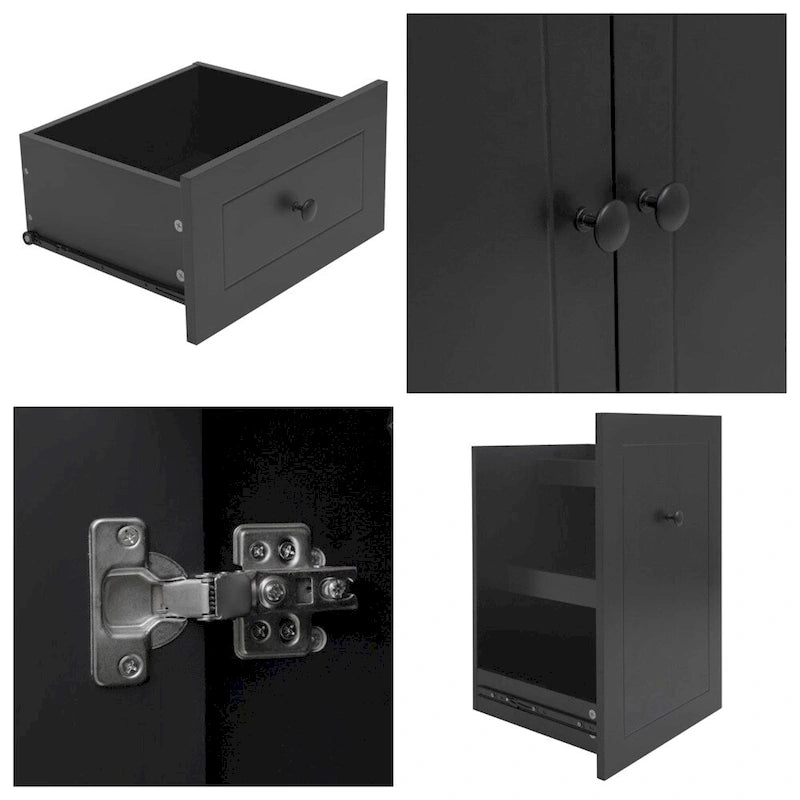 Carrello da cucina con ripiano interno e mobile estraibile