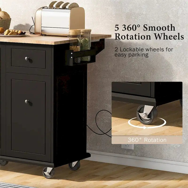 Carrello da cucina con ripiano interno e mobile estraibile
