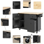 Carrello da cucina con ripiano interno e mobile estraibile