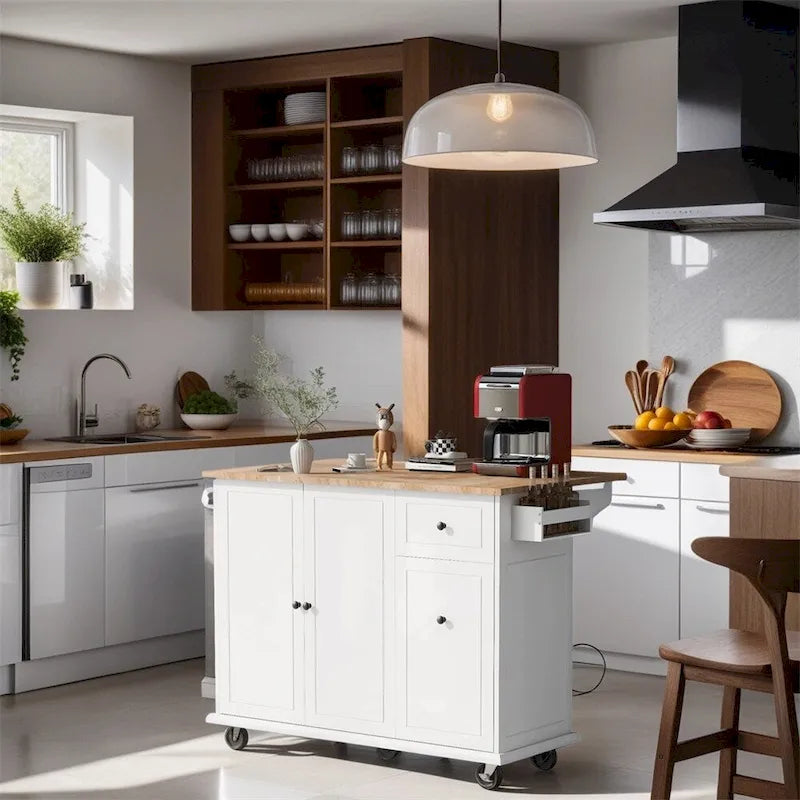 Carrello da cucina con ripiano interno e mobile estraibile