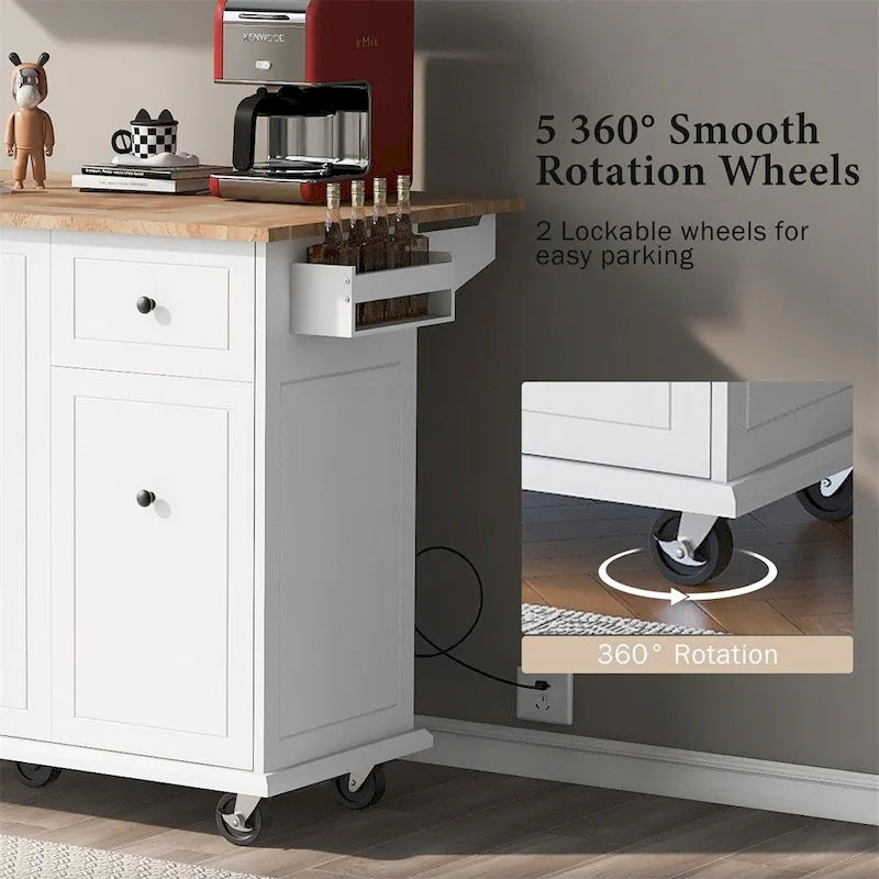 Carrello da cucina con ripiano interno e mobile estraibile
