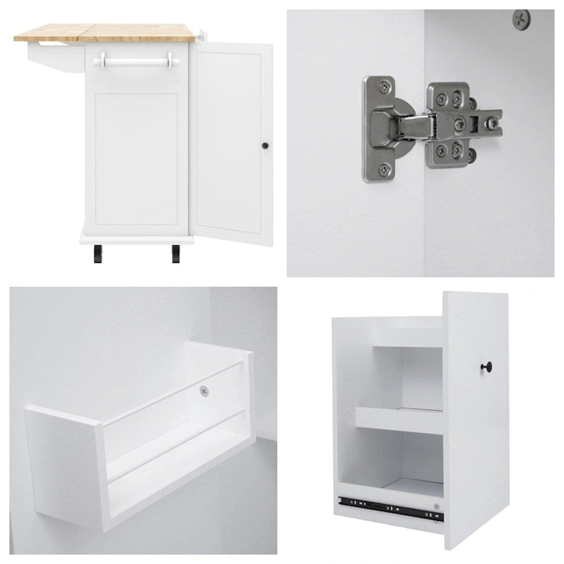 Carrello da cucina con ripiano interno e mobile estraibile