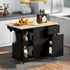 53.9 Kitchen Island Cart with Drop Leaf on Wheels