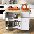 53.9 Carrello da Cucina Isola con Anta a Ribalta su Ruote