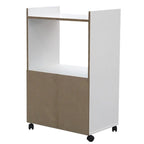 Carrello da cucina a 2 ante per microonde con ripiani, nero