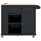 Carrello da Cucina Multifunzione con Presa Elettrica, Ripiani Aperti e Portabottiglie - 101,6 x 86,36 cm