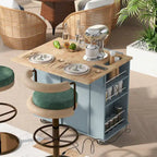 Carrello da Cucina Multifunzione con Presa Elettrica, Ripiani Aperti e Portabottiglie - 101,6 x 86,36 cm