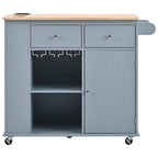 Carrello da Cucina Multifunzione con Presa Elettrica, Ripiani Aperti e Portabottiglie - 101,6 x 86,36 cm