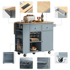 Carrello da Cucina Multifunzione con Presa Elettrica, Ripiani Aperti e Portabottiglie - 101,6 x 86,36 cm