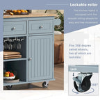 Carrello da Cucina Multifunzione con Presa Elettrica, Ripiani Aperti e Portabottiglie - 101,6 x 86,36 cm