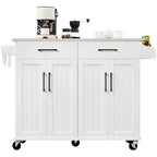 Yaheetech Large Kitchen Island Cart with Stainless steel tabletop