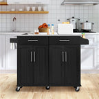 Isola Carrello da Cucina da 42" con Piano in Acciaio Inox, Ante e Cassetti con Chiusura Ammortizzata