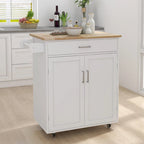 Kitchen Island Rolling Trolley Cart with Adjustable Shelves and Towel Rack - 32.68L * 17.72W * 36.02H