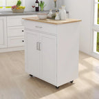 Carrello da Cucina con Ruote, Ripiani Regolabili e Portasciugamani - 32,68L * 17,72W * 36,02H