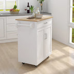 Carrello da Cucina con Ruote, Ripiani Regolabili e Portasciugamani - 32,68L * 17,72W * 36,02H
