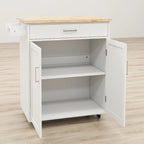 Carrello da Cucina con Ruote, Ripiani Regolabili e Portasciugamani - 32,68L * 17,72W * 36,02H