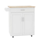 Carrello da Cucina con Ruote, Ripiani Regolabili e Portasciugamani - 32,68L * 17,72W * 36,02H