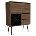 Modern Bar Cabinet with 4 Bottle Racks, 2 Drawers and 1 Cabinet – Mahogany Black