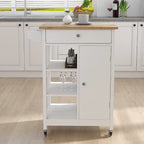 Carrello da Cucina con Ripiani Regolabili e Portasciugamani