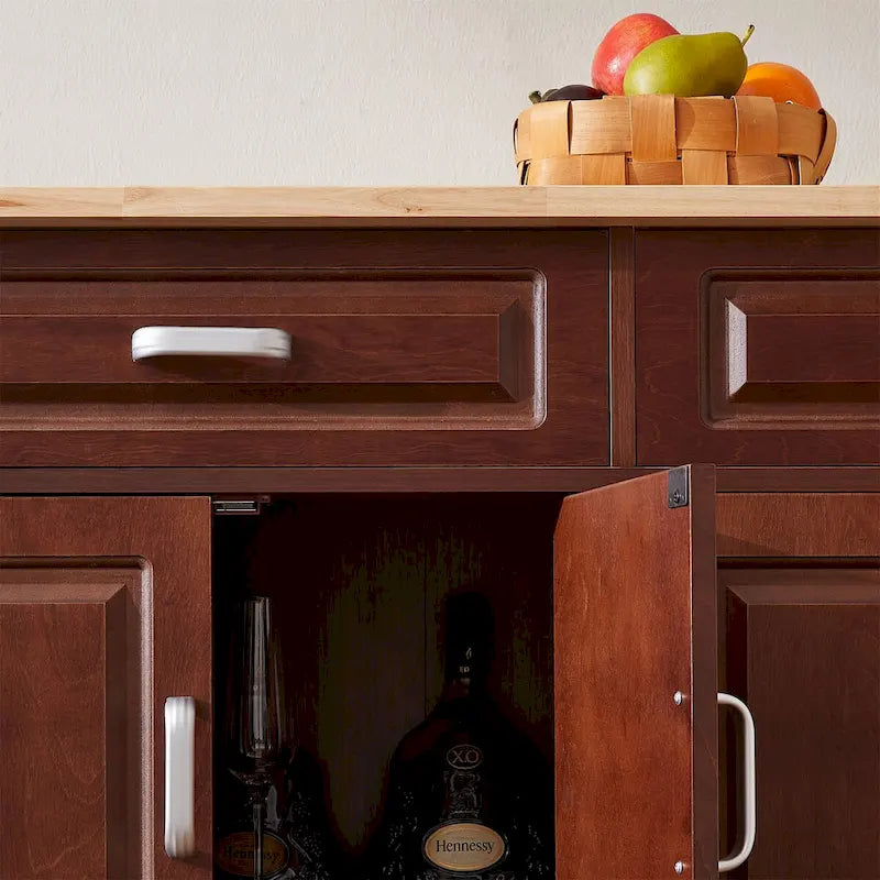 Carrello da Cucina Mobile con Isola e 2 Cassetti