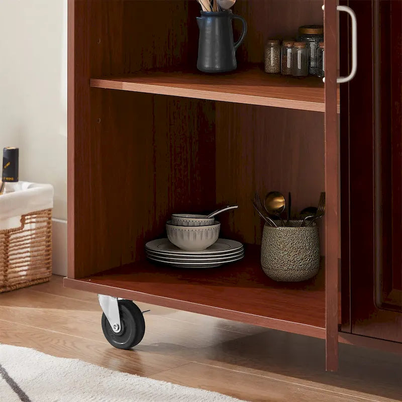 Carrello da Cucina Mobile con Isola e 2 Cassetti