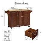 Isola da Cucina con Piano a Ribalta, Carrello da Cucina con Rotelle, Tavolo Isola da Cucina con Ante a "Barn Door" e Mobile Contenitore