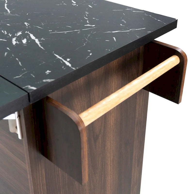 43.8W Kitchen Island with Trash Can Storage Cabinet - N/A