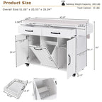 43.8W Isola da cucina con mobile contenitore per pattumiera - N/D